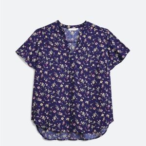 Stitch Fix NWT 2X LUSH Warren Flutter Sleeve Blouse Navy Floral